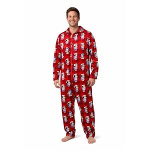 Bluey Mens Christmas Red Pajama Set L Cartoon Dad Character Novelty Family Cozy